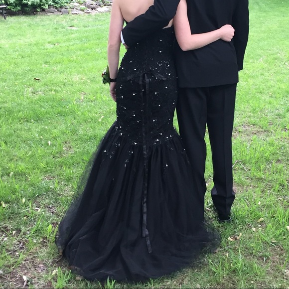 Black Mermaid Prom Dress - Picture 3 of 6